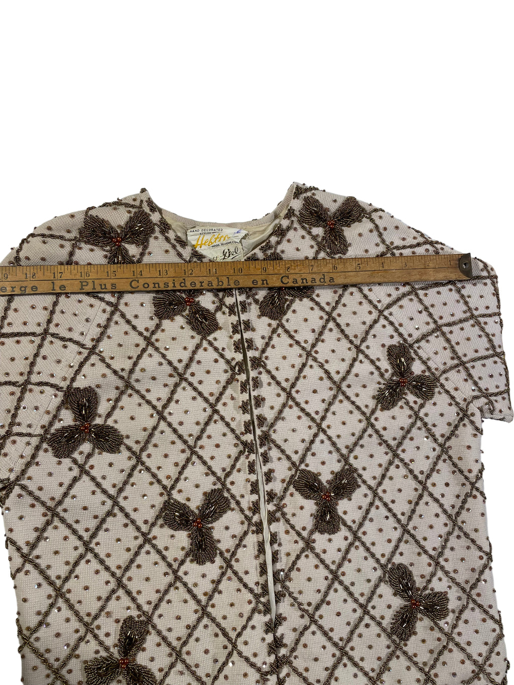 Vintage 1960 France-Del hand decorated evening formal coat / cocktail jacket