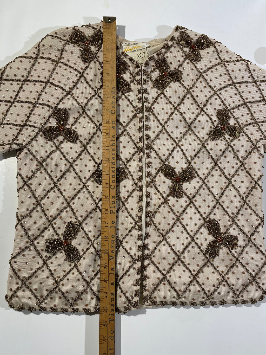 Vintage 1960 France-Del hand decorated evening formal coat / cocktail jacket