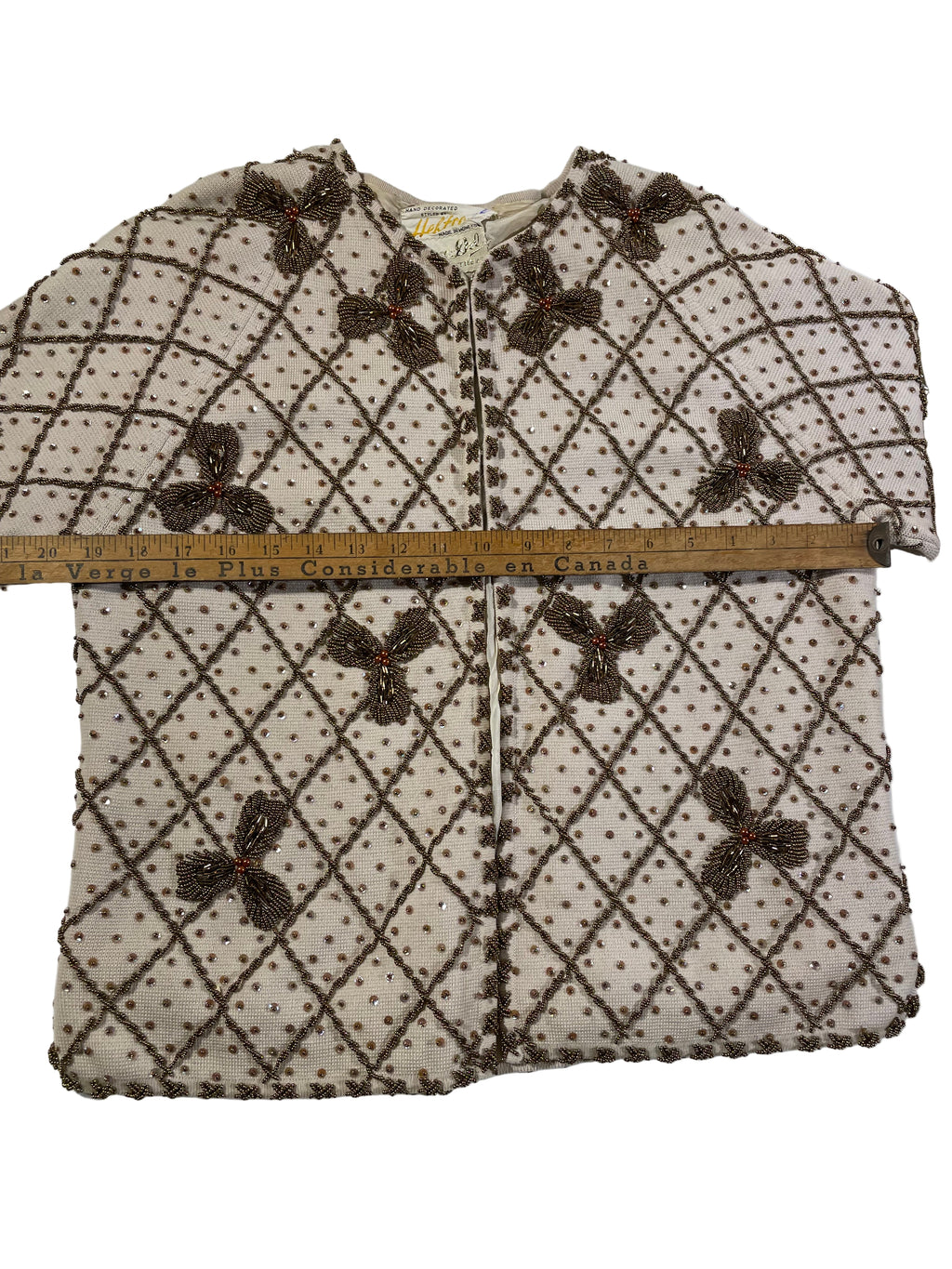 Vintage 1960 France-Del hand decorated evening formal coat / cocktail jacket