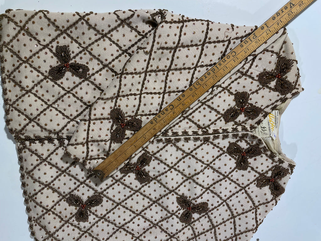 Vintage 1960 France-Del hand decorated evening formal coat / cocktail jacket