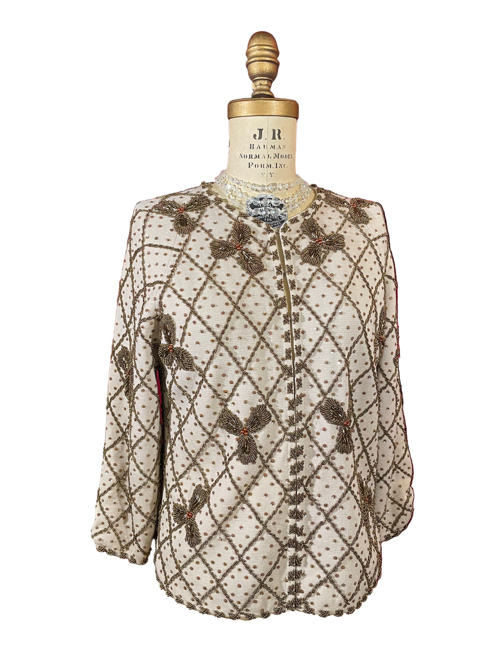 Vintage 1960 France-Del hand decorated evening formal coat / cocktail jacket