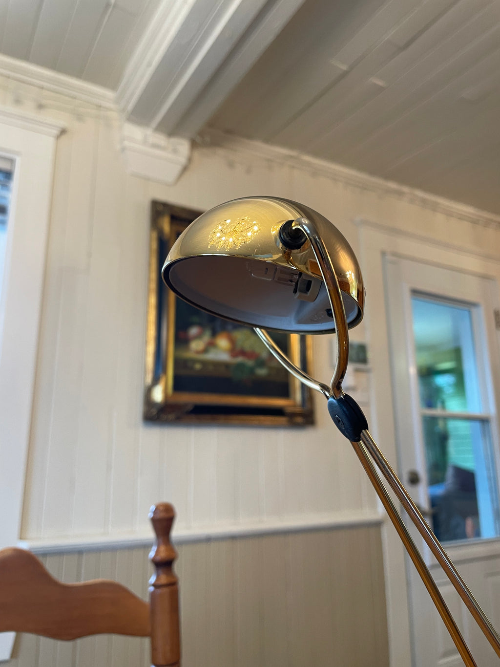 Vintage Italian design post modern Meridiana gold table lamp