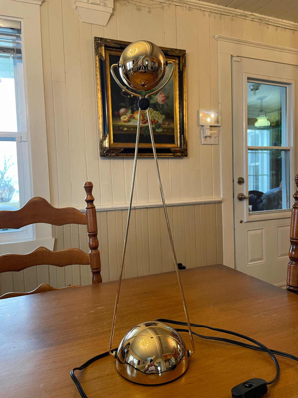 Vintage Italian design post modern Meridiana gold table lamp