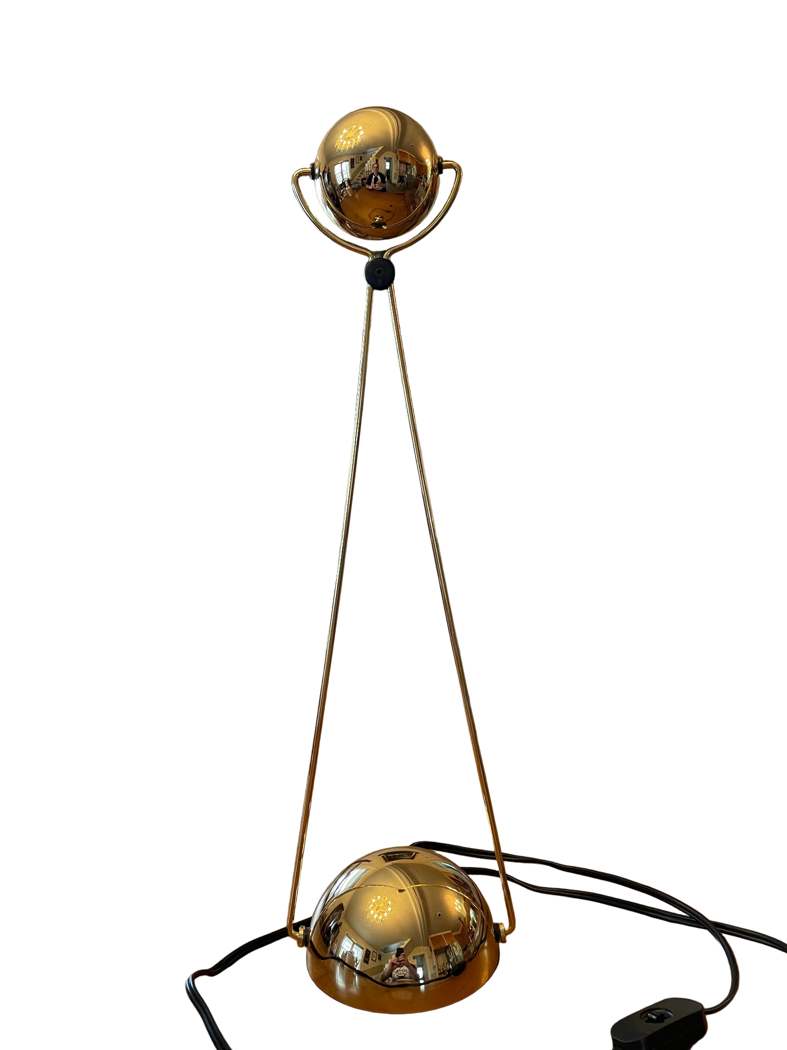 Vintage Italian design post modern Meridiana gold table lamp